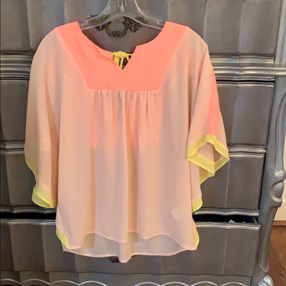 pink and yellow top